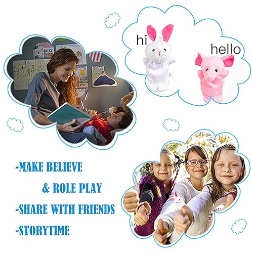 Miniatura 9 de acekid suave felpa Animal Finger Puppets Set terciopelo estilo Animal, 10 piezas