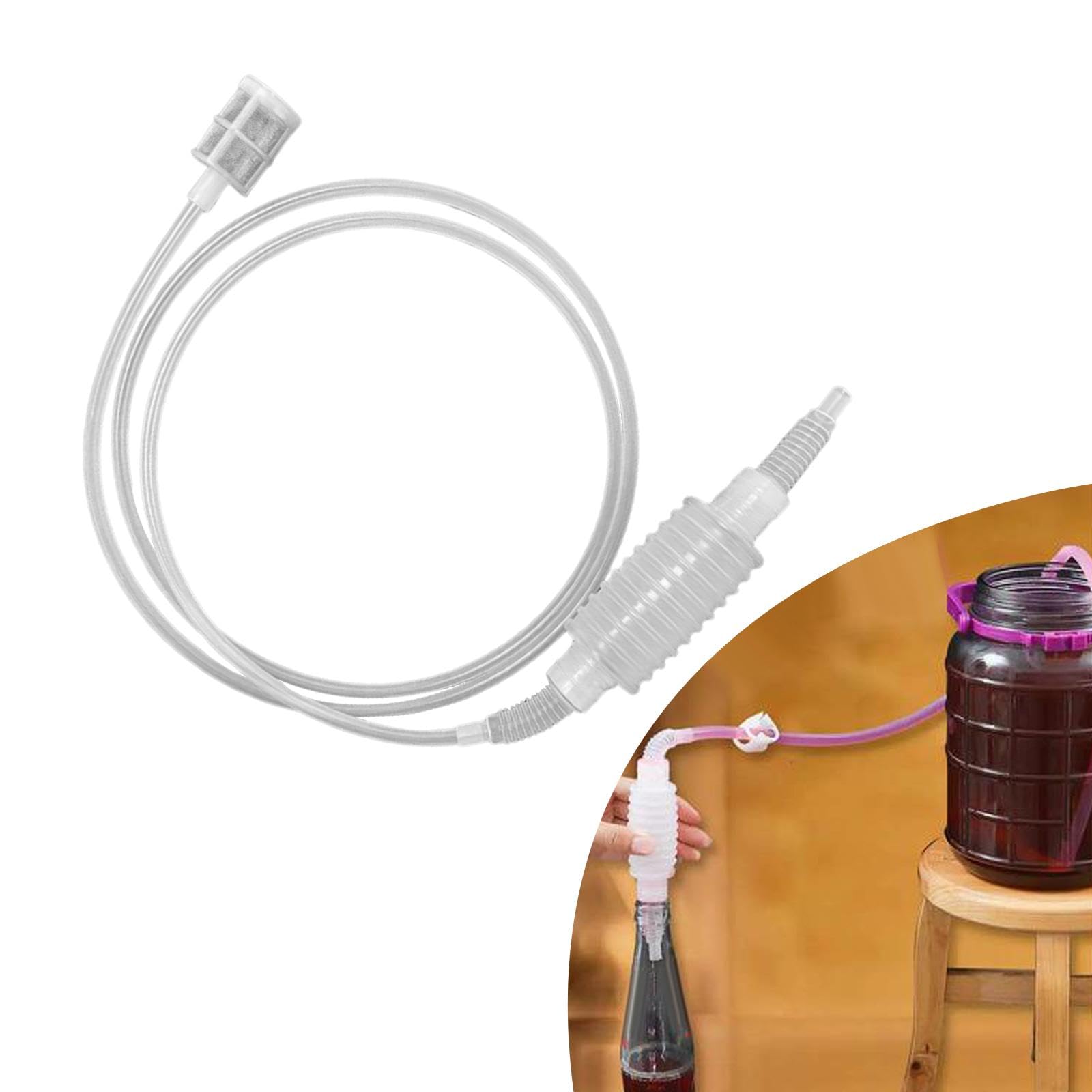 MYCENSE Winemaking Siphon Beer Making Kit Compact Easy to Use Reusable Soft Pipe Extractor for Homebrew Oil Extraction Home Brewer, Type B