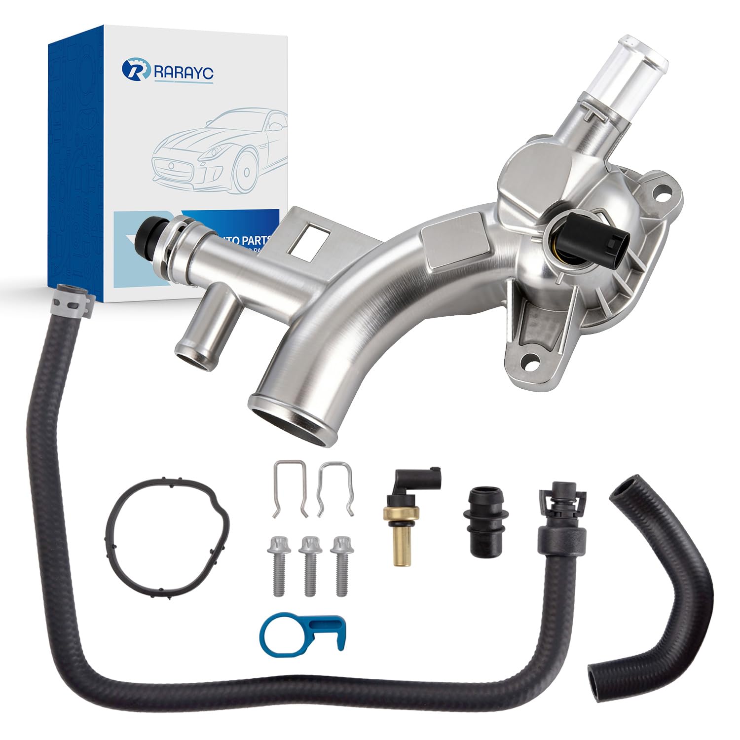 Photo 1 of RARAYC Aluminum Engine Coolant Housing Water Outlet Kit with Hoses