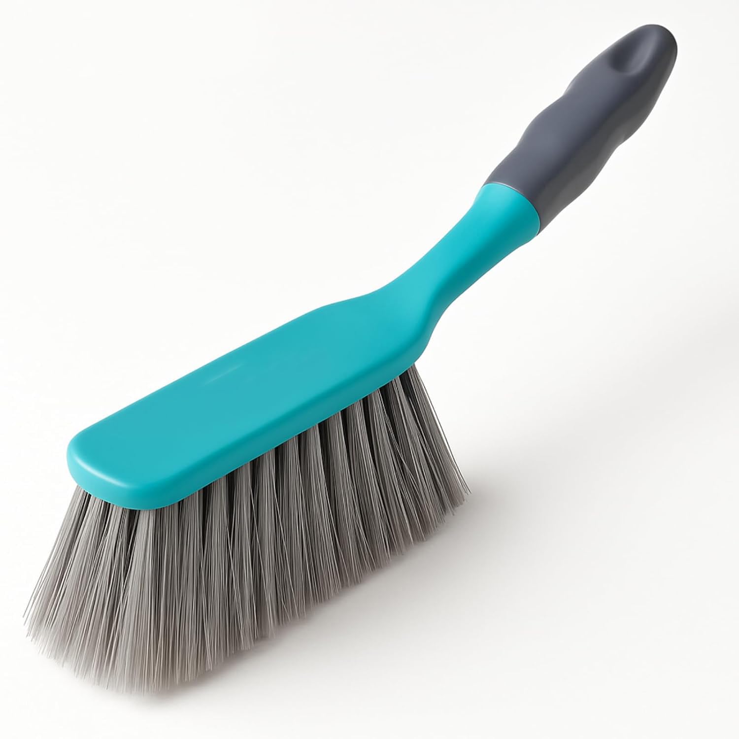 Long Bristle Dust Remover Brush with Ergonomic Handle, Turquoise and Grey, 31.5 cm, for Clothes, Carpet, Car Seat, Bed, Sofa, Curtains, Household Cleaning-image-31