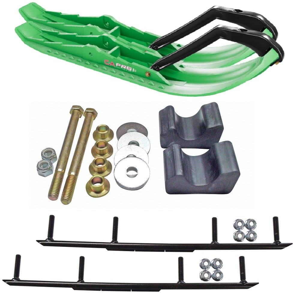 C&A Pro Green TMX Snowmobile Skis w/ 10