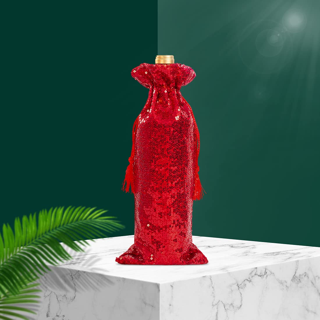 Amazon.co.jp: PartyDelight レッドスパンコールワインギフトバッグ 4