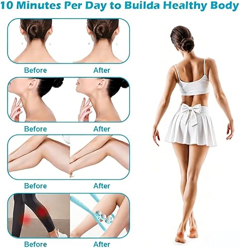 Miniatura 7 de Abnaok Masajeador de cuello, rodillo de cuello mejorado para aliviar el dolor de tejido profundo, masajeador de rodillo de punto gatillo con 6