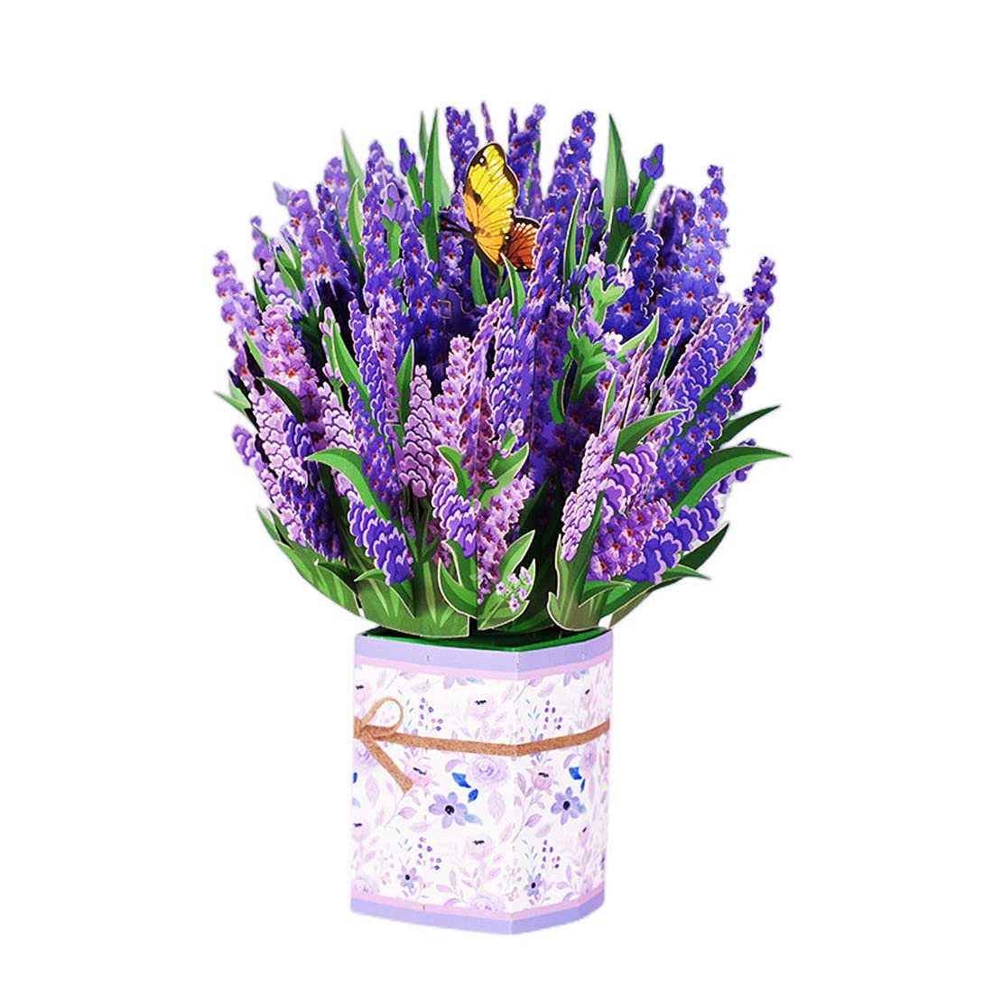 Pop Up Card Greeting Cards for Mom, 9.8 X 9.8'' 3D Paper Flower Card Birthday Card Pop Up Bouquet Card with Blank Envelope for Birthday, Mother's Day, Anniversary (Lavender)