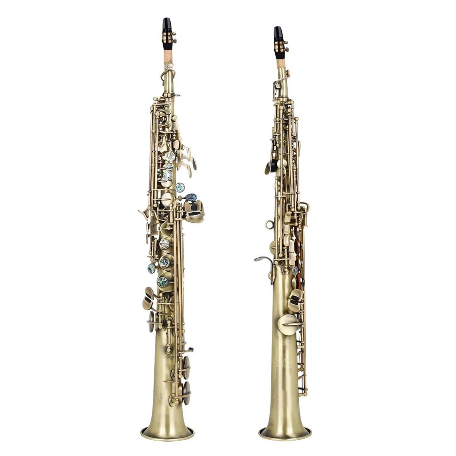 Saksofony Zestaw Saksofonów Sopranowych Bb Vintage Bronze Copper B Flat Z Futerałem Na Instrumenty Dęte Drewniane(3/4)