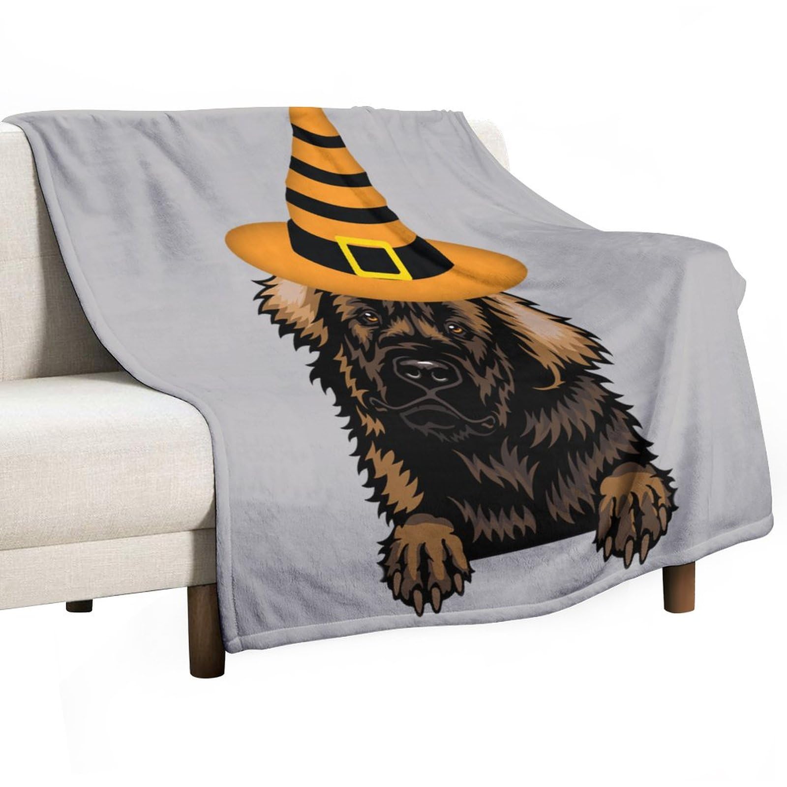Couverture d'Halloween Leonberger plaid chaud lit canapé chien chat