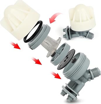Household Water Softener Nozzle and Venturis Assembly 7187065 Replacement for 7165704 WS15X10027 7238450 7214969 7253808 Water Softener Repair Parts