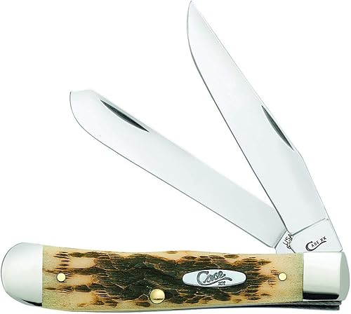 Navaja Case de hueso de ámbar quemado