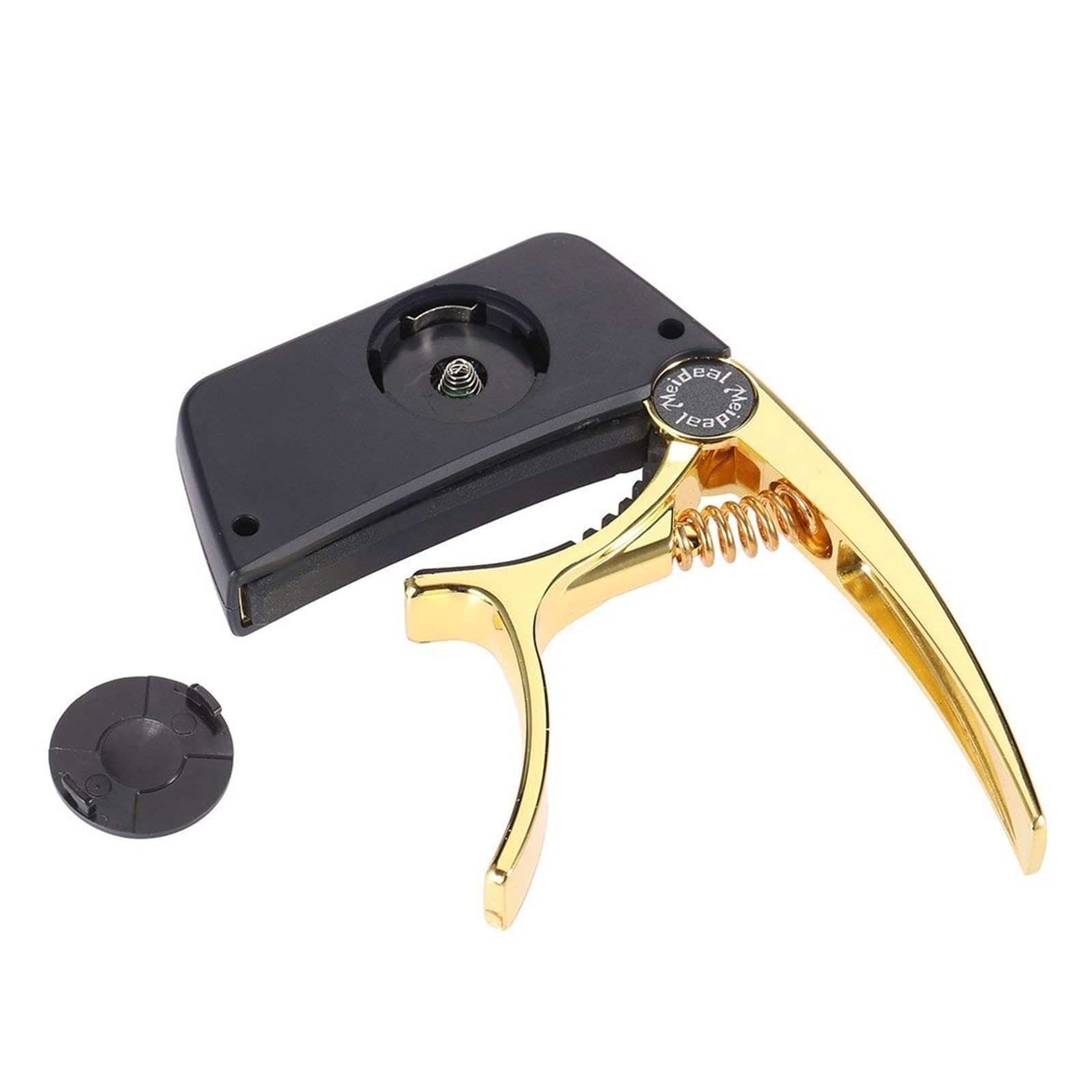Accordatore capotasto 2 in 1 in lega di alluminio, clip multifunzione con schermo LCD per chitarre acustiche/elettriche e bassi