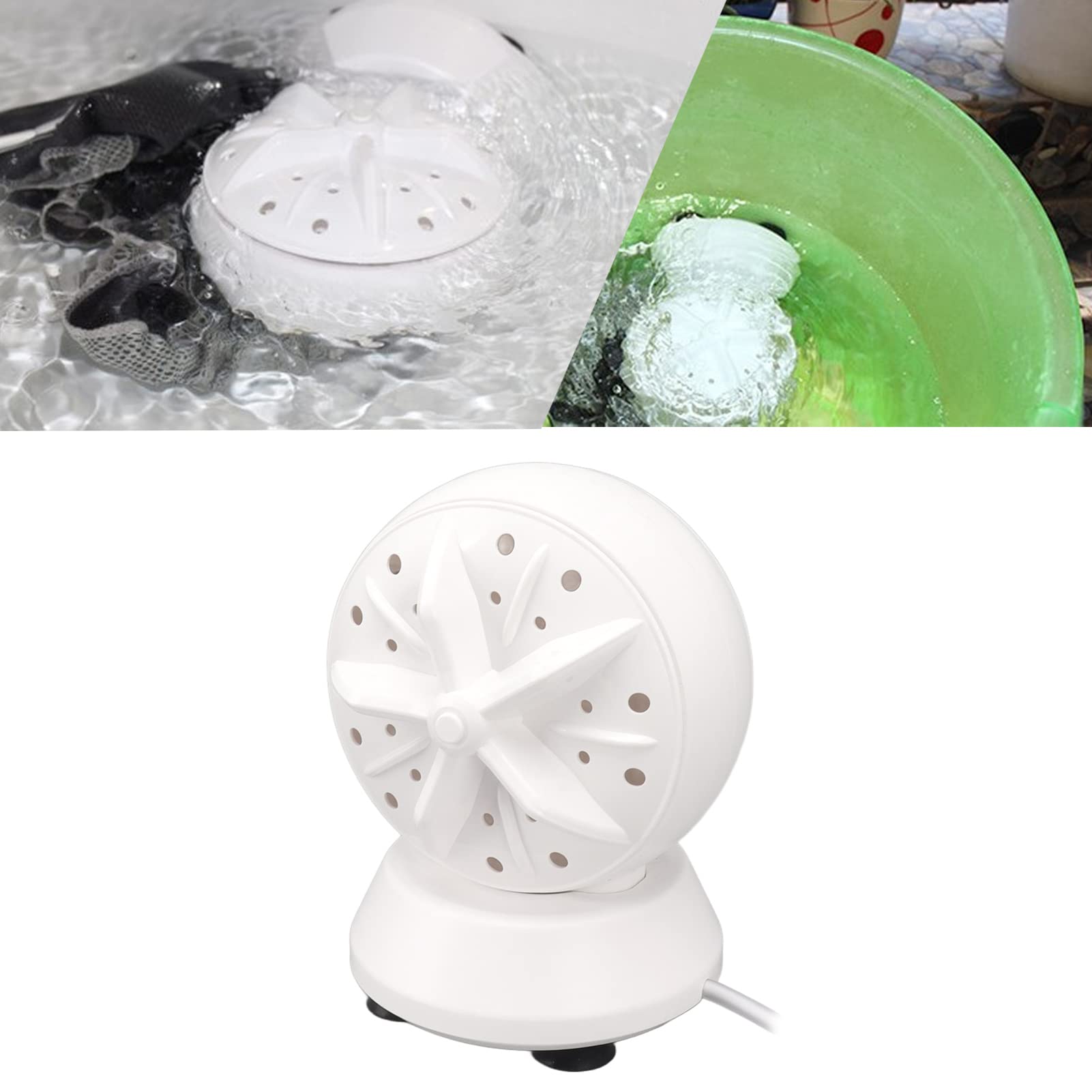 Mini Lavadora USB de 5 V, Lavadora Portátil Ligera para el Hogar con Doble Turbina, Limpieza Profunda Ultrasónica para Fregaderos, Dormitorios, Viajes, Lavavajillas Pequeño para