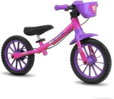 Bicicleta Balance Bike Feminina Aro 12 Nathor Multicor