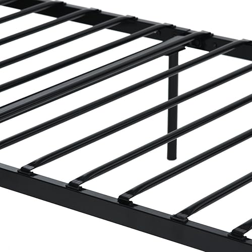 Miniatura 9 de SimLife Marco de cama de metal tamaño individual 6 patas dos cabeceros base de colchón plataforma de acero para niños repuesto color negro