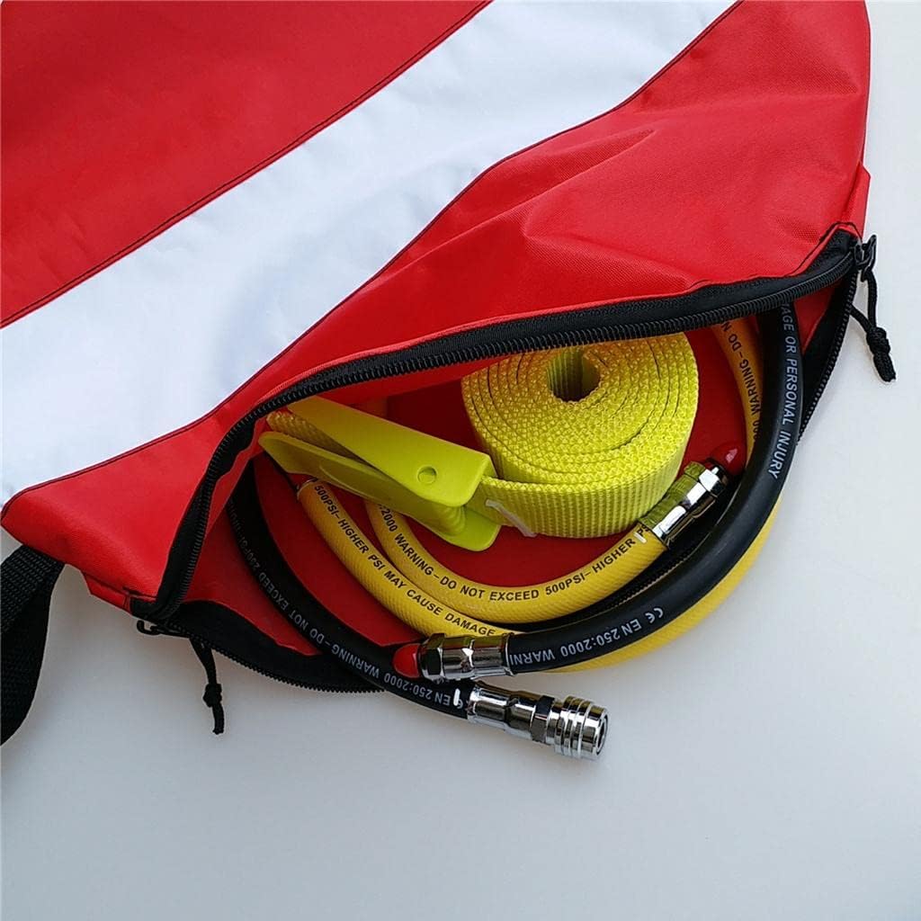 Dive Hose Gear Bag Pack - weight Diving Hose Regulator Storage Pouch for Scuba Divers - Water- Compact Diver Equipment Holder Bag with Dive Flag Design - for Snorkeling and