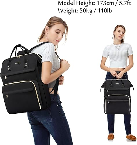 Miniatura 2 de LOVEVOOK Mochila para laptop para mujer, bolsa de trabajo para laptop, elegante mochila para profesores, bolsas de computadora de negocios, mochila
