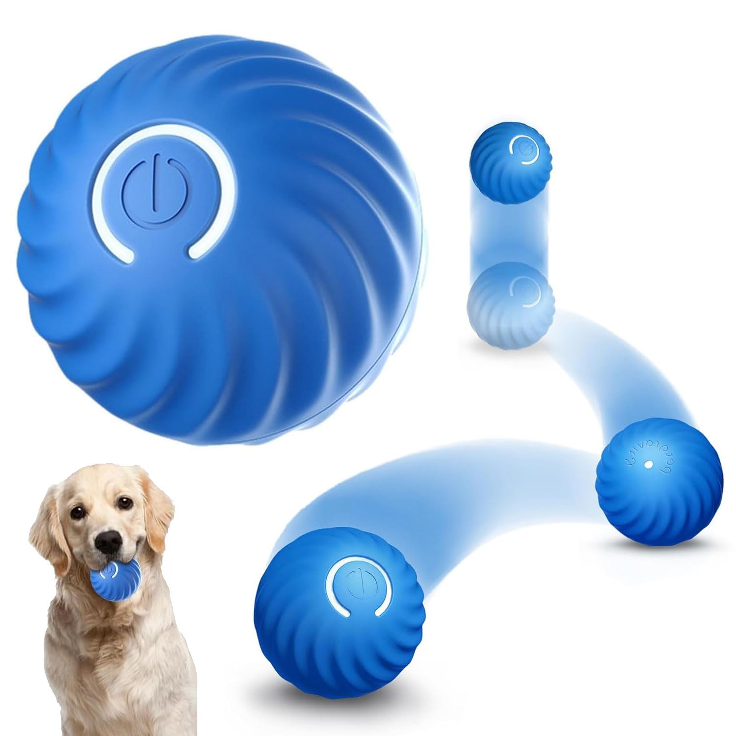 Pelota Interactiva para Perros, Pelota para Perros Pequeños, Pelota de Juguete Inteligente, Juguete Automático para Perros, Juguete Interactivo Bola, USB Bola Autogiratoria de 360 Grados