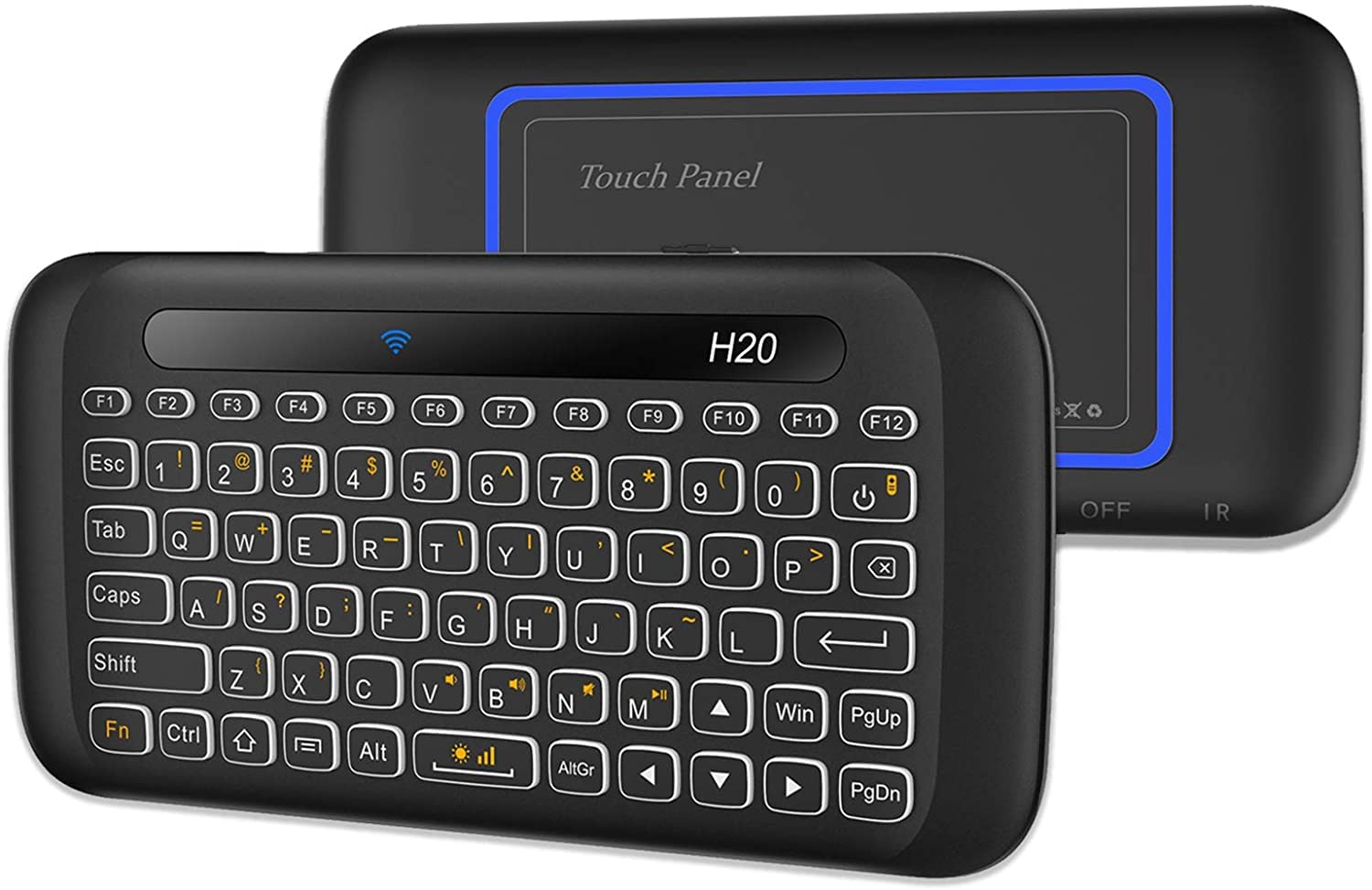 Mini Wireless Keyboard,H20 Mini Keyboard with Touchpad, Colorful Backlit Small Wireless Keyboard,Full Size Touchpad, Handheld IR Remote Keyboard for Android TV Box Windows etc (EPL-600KM)-image-27