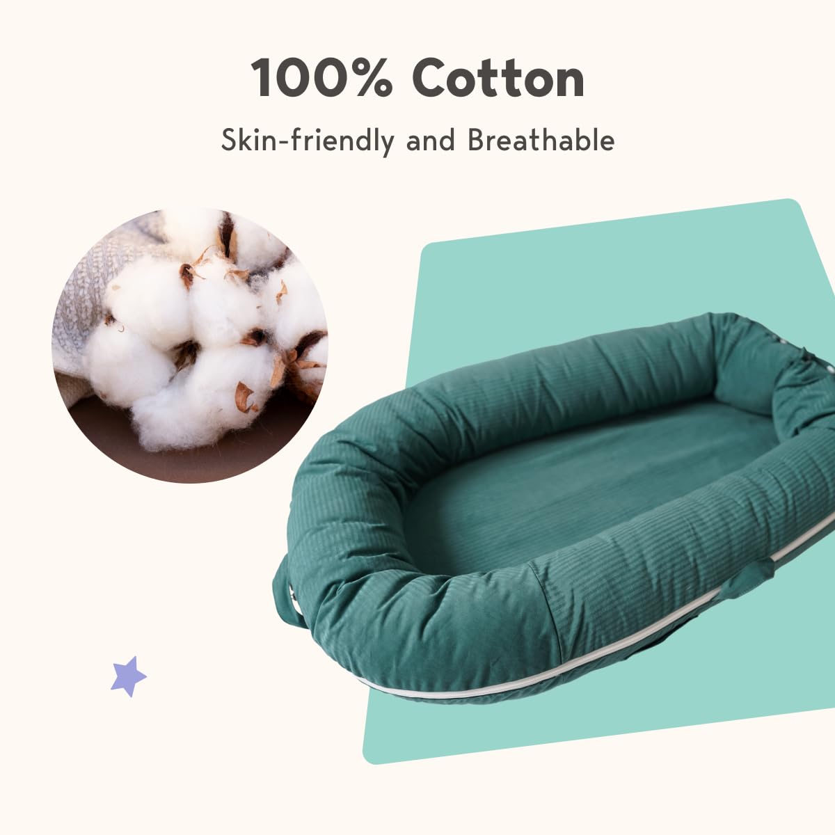 Deluxe Lounger Cover | 100% Cotton Baby Lounger Cover for Dockatot Deluxe+ | Hypoallergenic Replacement Cover | Newbon Lounger Cover | Cover Only (Forest)