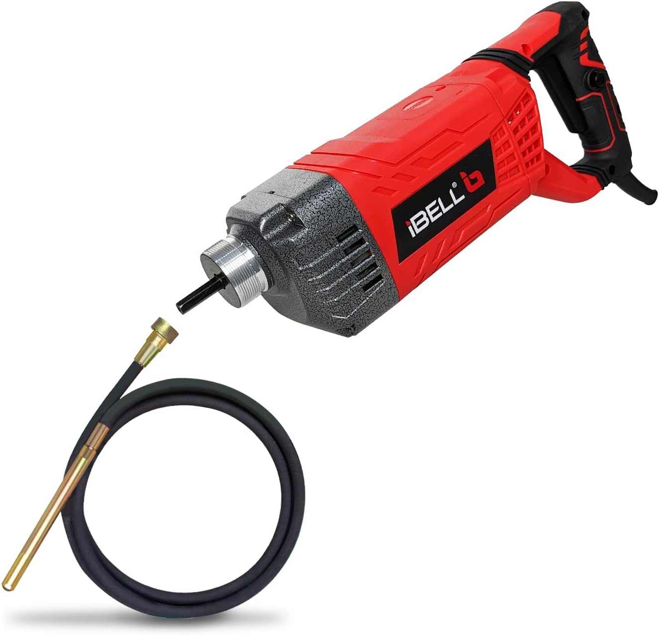 iBELL Concrete Vibrator CV35-48 | 1800W Electric Motor | 4000 RPM | 35mm Vibrating Needle with 2M Shaft | 230V~50/60Hz | High-Frequency 250Hz Vibration | Heavy-Duty Concrete Compactor