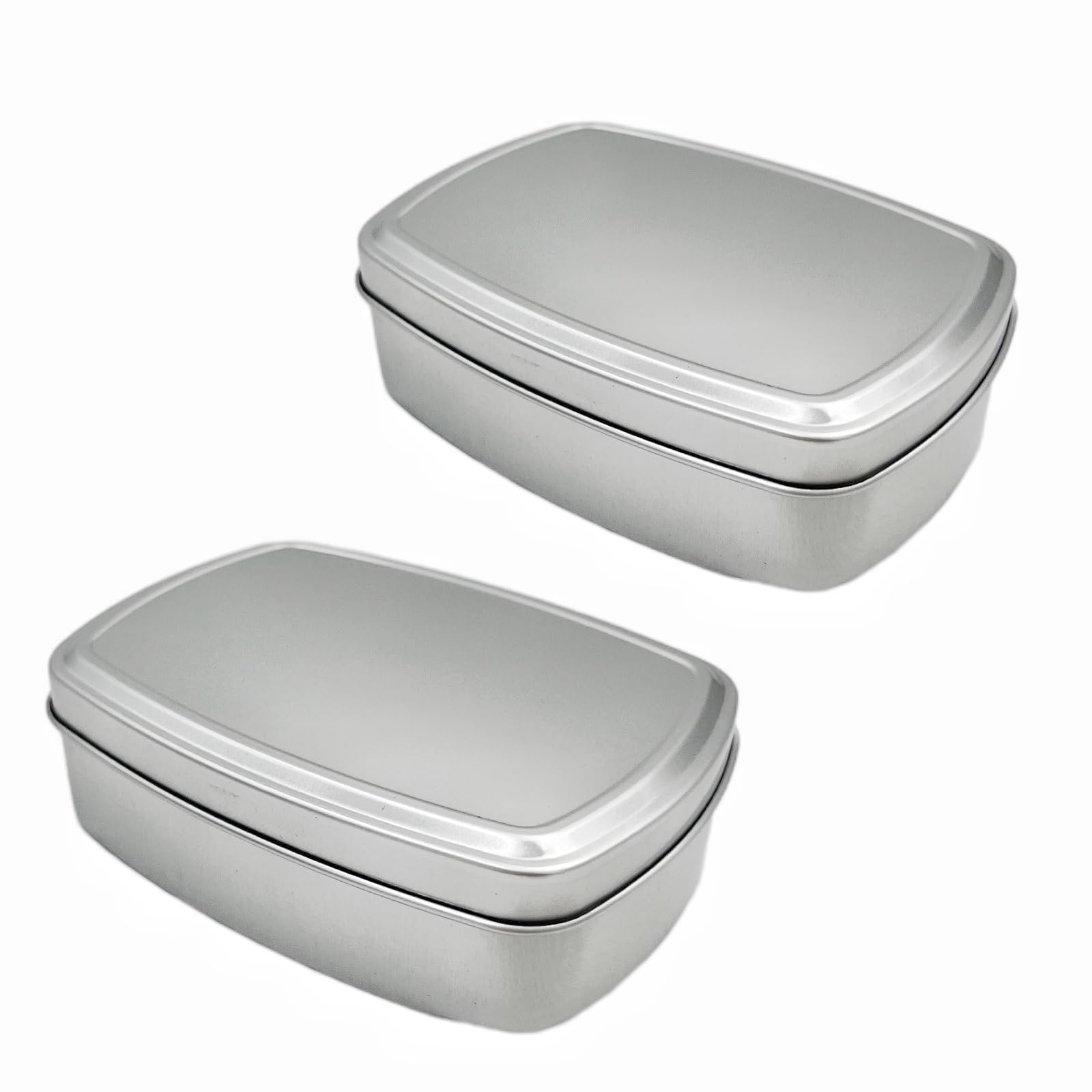 2PCS Aluminium Soap Travel Box Case, Leak Proof Metal Bar Soap Holder with Lid, Portable Aluminum Tin Jar Containers for Camping Travel Bathroom Candies Jewelry Storage