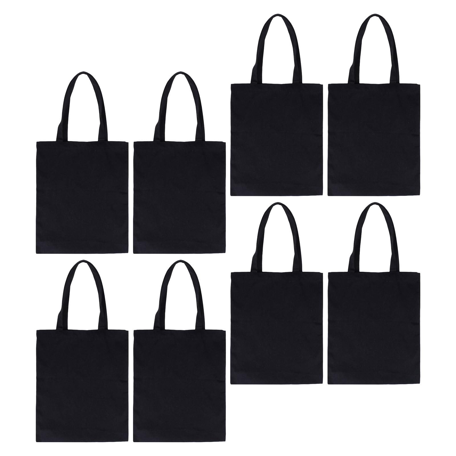 Bolsa de Lona Sublimable Negra 40x35 Cm 8 Unidades Reutilizables para Supermercado y Pintura DIY con Asas Resistentes para Uso Diario y Almacenamiento Versátil