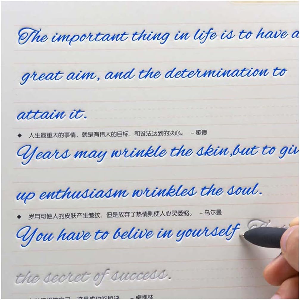 Beautiful Round English Calligraphy Handwriting Practice Copybook Board Groove Training Copybook