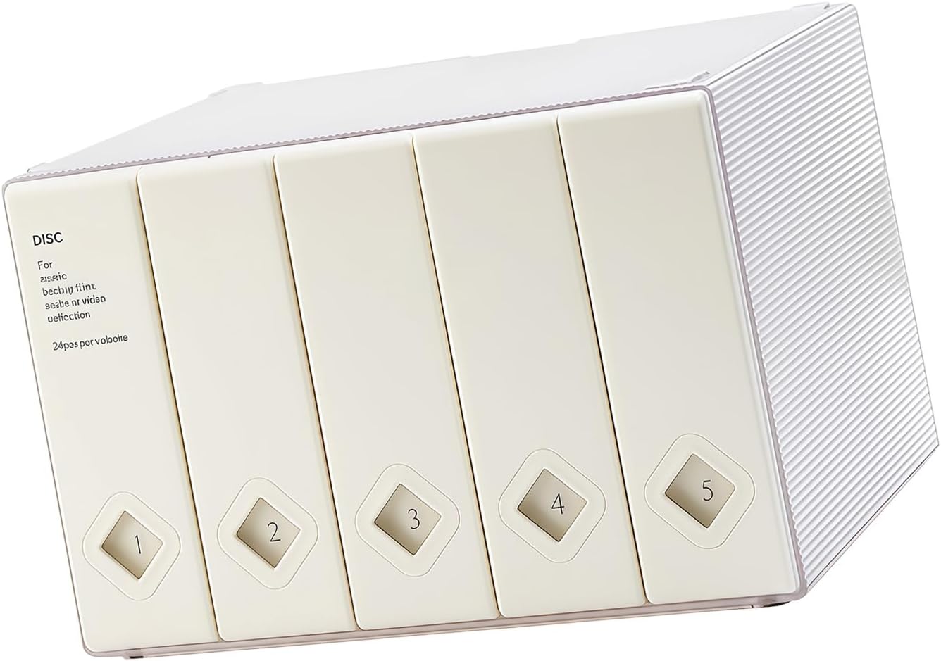 Compact Media Case with Ridged Design for Simple Stacking and Efficient Storage Compact Media Case with Ridged Design Multiple Color Album Storage Box