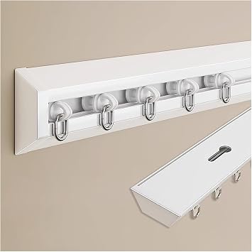 Curtain Rail Track Wall-Mounted Curtain Track Rod, Bedroom/Bay Window/Patio/RV/Bunk Bed/Wall Curtain Rail Kit, 6 7 8 9 10 Feet CustomizableWhite,1.1m/3.6ft 1 Section