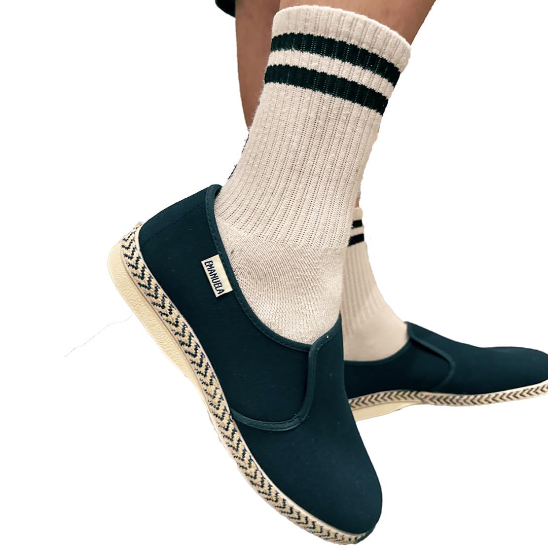 Emanuela - Zapatos mocasines ligeros para hombre, sin cordones, de verano, de tela, slipon de fácil ajuste, fabricado en Italia