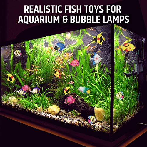 Image of Brewish Artificial Lifelike Plastic Fish for Aquarium Tank Decorations Ornaments | Random Pattern Moving Floating Fishes Toy for Swimming in Bubble Tube Lamp Accessories - 12 Pieces Set