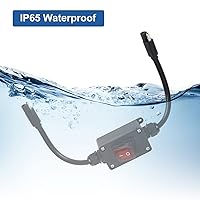 Vista 3 de Interruptor de alimentación en línea de 12 V, conector SAE impermeable briidea IP65 con indicador LED retroiluminado, cable de 14 AWG, ideal
