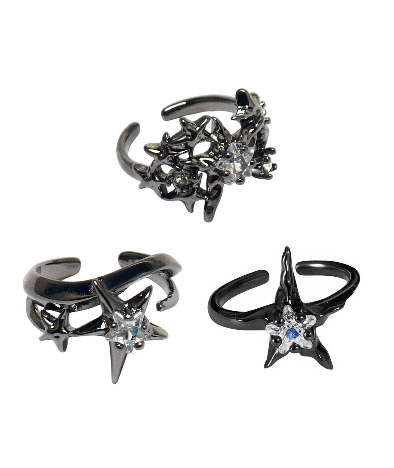 figurine 3 Pcs Gothic Rings, Gothic Jewellery, Dark Aesthetic Rings for Daily Fashion and Music Events-picture-36