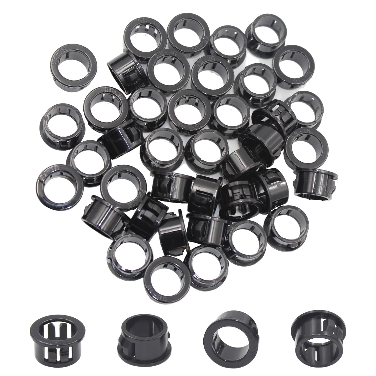 EASYEAH Black Snap-in Grommets - Cable Protection -16