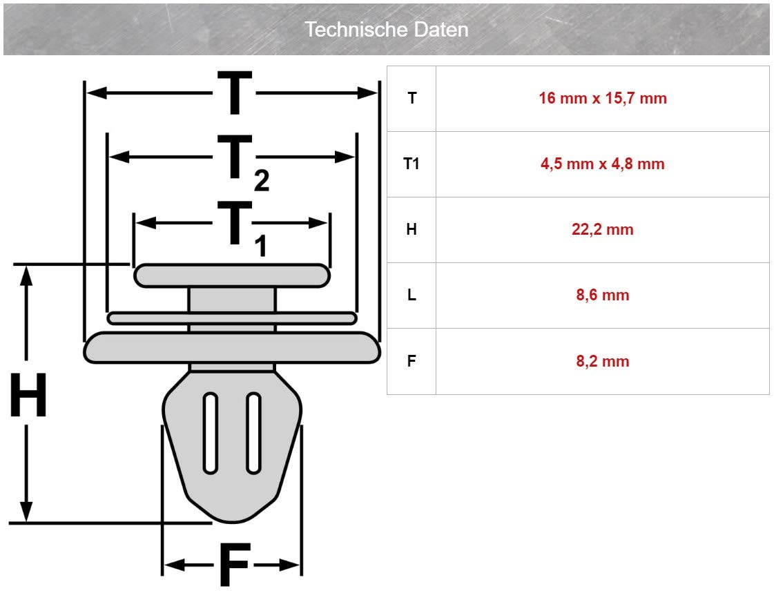 10x CLIPS KLAMMERN METALL FÜR BEPLANKUNG MERCEDES W124 S124