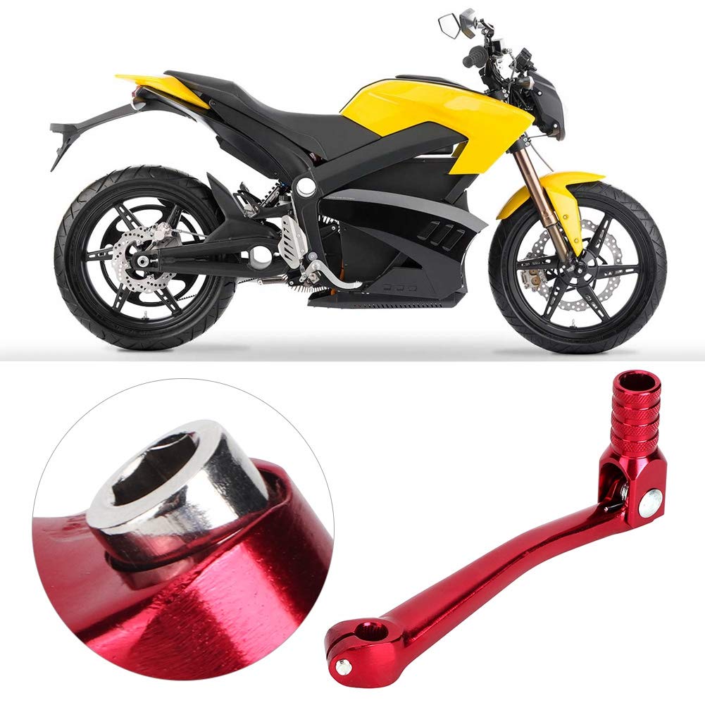 EVGATSAUTO Levier de Changement de Vitesse Moto Universel, Alliage d'Aluminium CNC, 150x65mm, Rouge