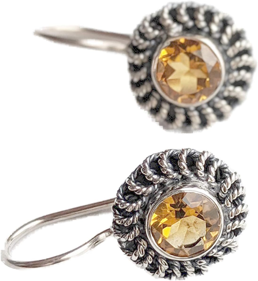 Citrine Earrings. 925 Sterling Silver