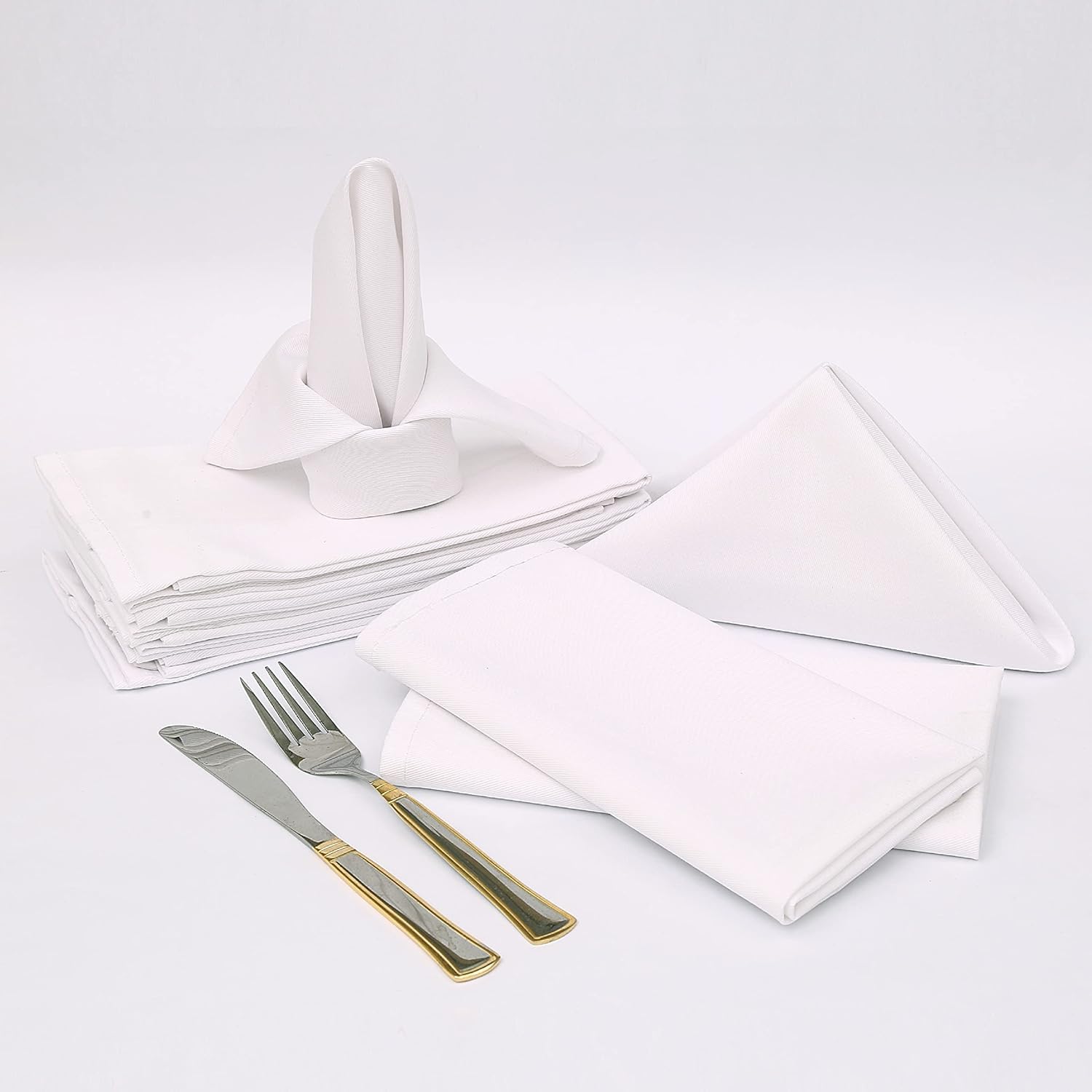 Jms Bridge White Cotton Napkins Set Of 6 – Cotton, 50 X 50 Cm – Washable & Reusable Table Dinner Napkins For Hotel, Lunch, Restaurant, Weddings, Events & Parties