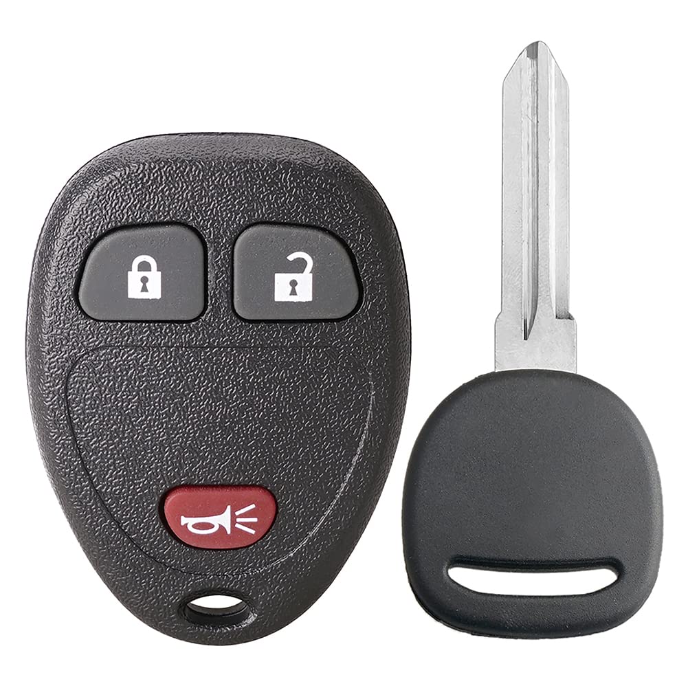 Keyless Entry Remote Control Car Key Fob Replacement for Chevy Silverado Traverse Avalanche Equinox Express/GMC Acadia Savana Sierra/Pontiac/Saturn Vue Outlook with Uncut Trunk Car Remote Fob (1PACK)