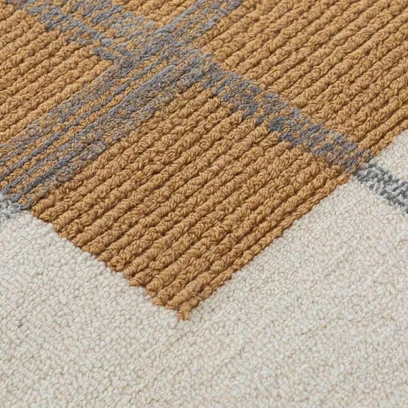 10x14 Ft Hand Tufted Wool Area Rug, Modern Abstract Wave Line Pattern Grey & White Design, Premium Handmade Carpet for Living Room Bedroom & Home Décor