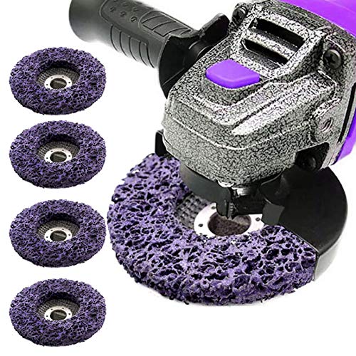 Exclusive 5PCS Strip Discs Grinder 4" x 5/8" Stripping Wheel Strip Discs for Angle Grinders Clean Remove Rust Paint Varnish, Coating, Rust and Oxidation for Wood Metal Fiberglass Work