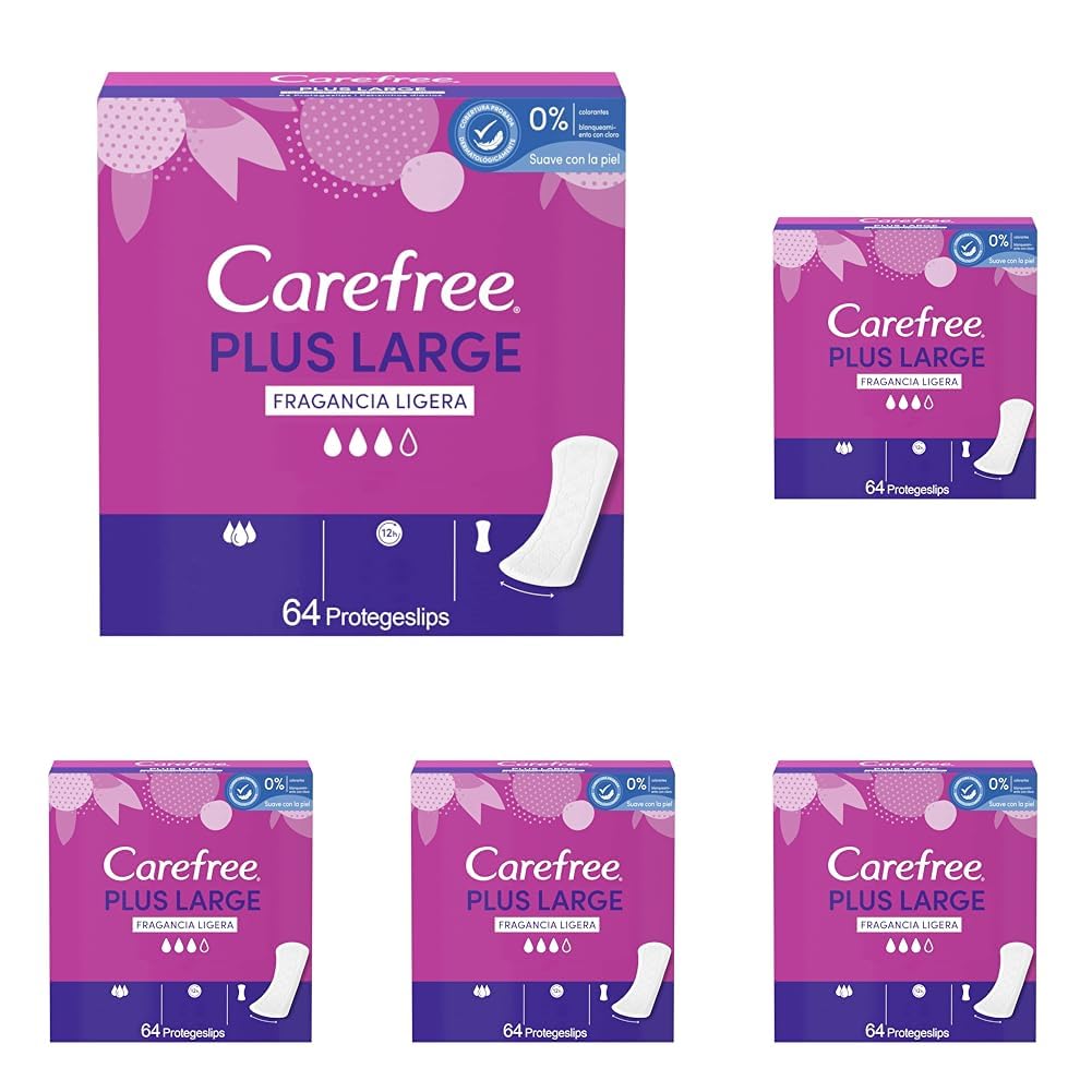 Carefree Slipeinlagen Plus Large Duft, leicht, 64 x 240 g - Packung mit 25 Stücke
