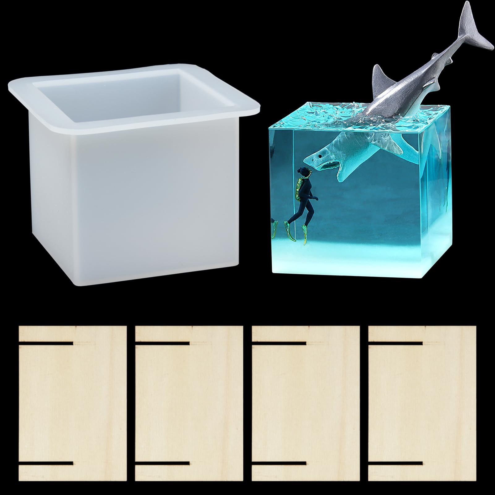 LATRAT 3er Set Silikonformen - Quadratische Kuchen & Seifenformen