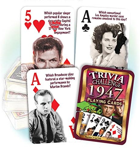 Flickback 1947 Trivia Playing Cards & 1940's Movie Trivia Combo: Great Birthday or Anniversary