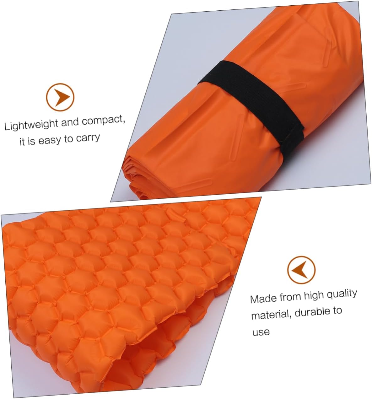 Outdoor Inflatable Tent Sleeping Mat Portable Camping Pad for Hiking Travel and Backpacking Orange