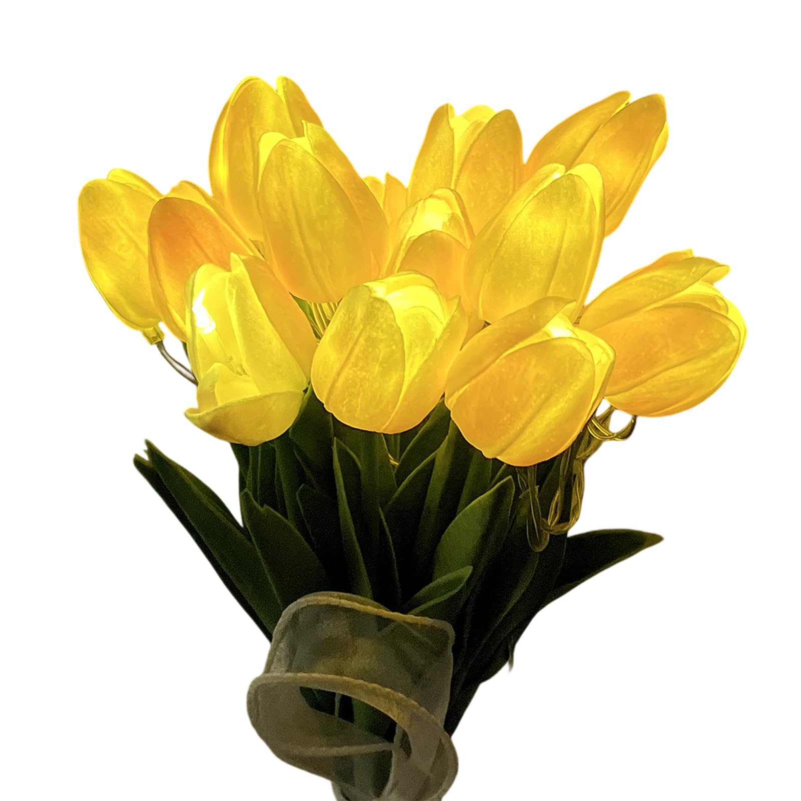 Msioytog Battery Operated LED Tulips Flower Lights 15PCS Set Home Party Decoration Lights for Bedroom Party Wedding Decors Dimmable Blossomy Night Lamps