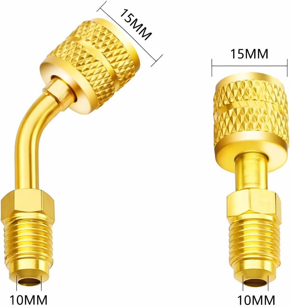 R410A R32 A2L Refrigerant Adapter, 5/16" Female to 1/4" Male SAE 4PCS