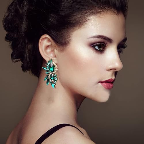 Vista 5 de Aretes colgantes vintage con diamantes de imitación para mujer