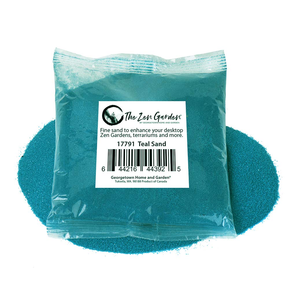 8 Ounce Bag of Decorative Crushed Sand for Fairy Gardens (Teal)