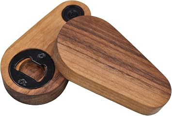 Magnetic Handheld Wood Bottle Openers - Handmade from Walnut and Maple - Perfect Gift for any Ocassion - Oval Design Walnut