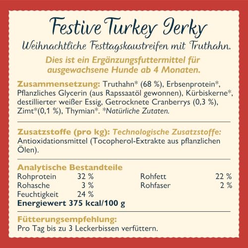 Lily’s Kitchen mit natürlichen Zutaten Leckerlipackung für ausgewachsene Hunde - Festtagskaustreifen mit Truthahn Getreidefreie Rezeptur… – Ansicht 5