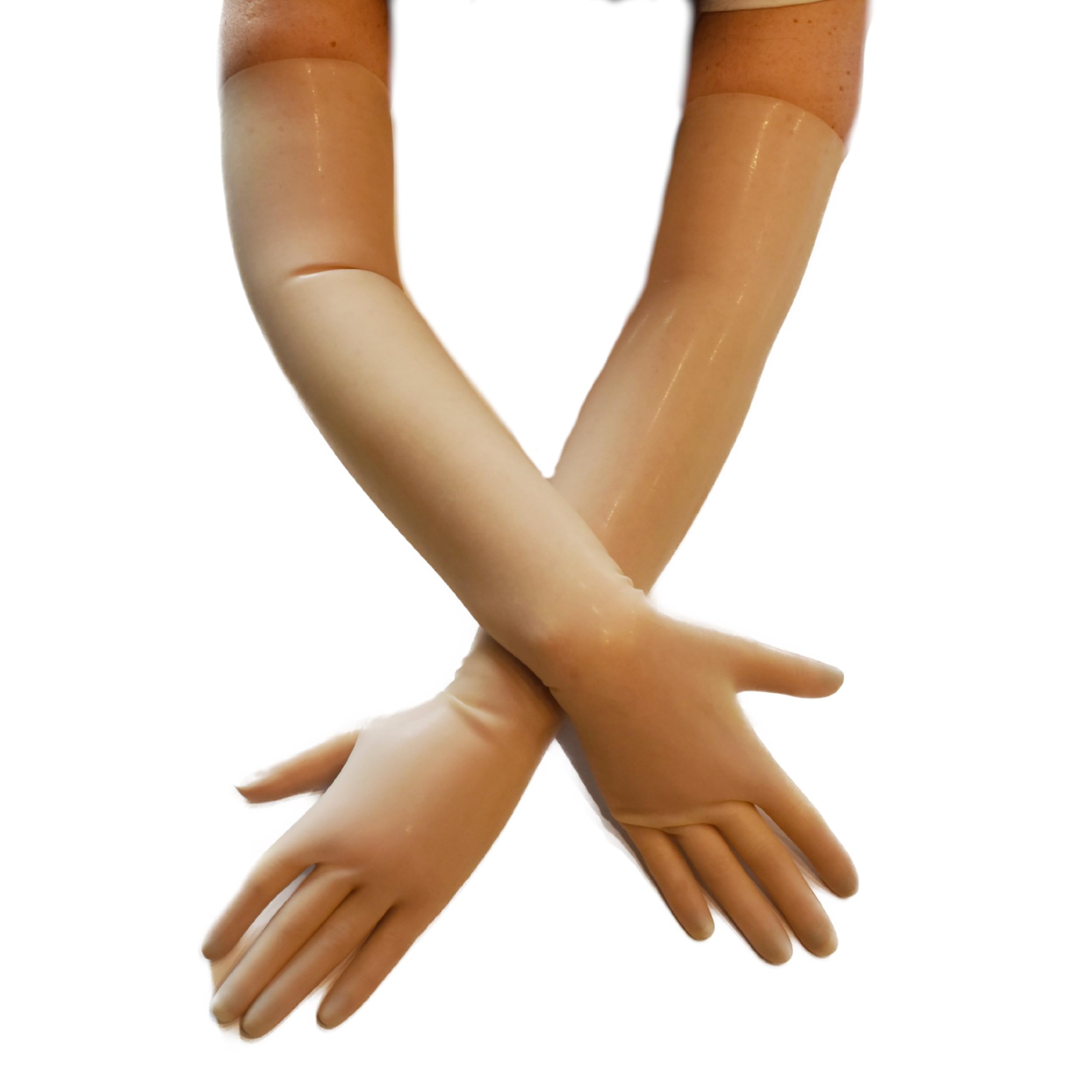 Latex Handschuhe lang Size:M Drogerie & Körperpflege